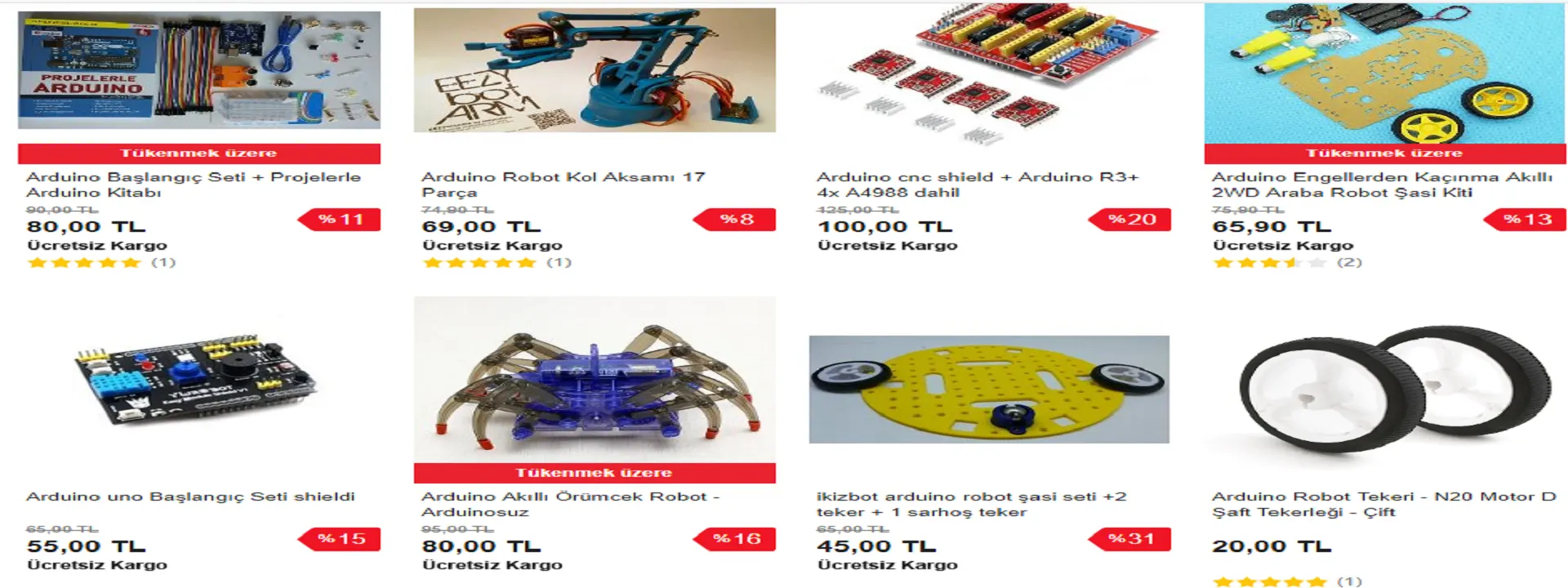 Arduino Malzeme ve Proje Desteği